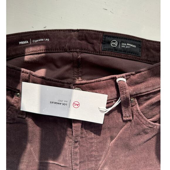 NWT Adriano Goldschmied Prima Corduroy Cigarette Pants Brown 27 - Picture 8 of 14